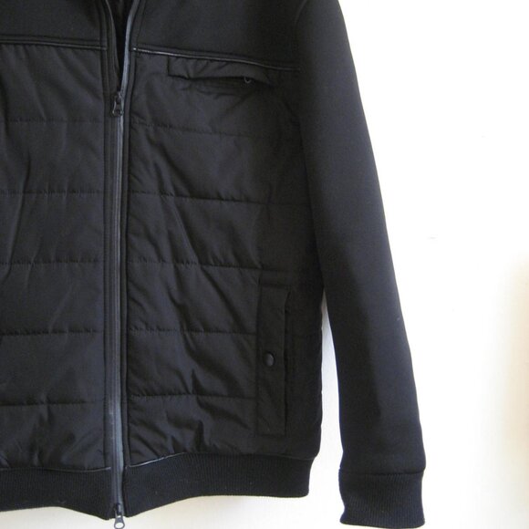 Kenneth Cole Mixed Media Bomber Spring/Fall Jacket, Size Medium, Black - Picture 4 of 10